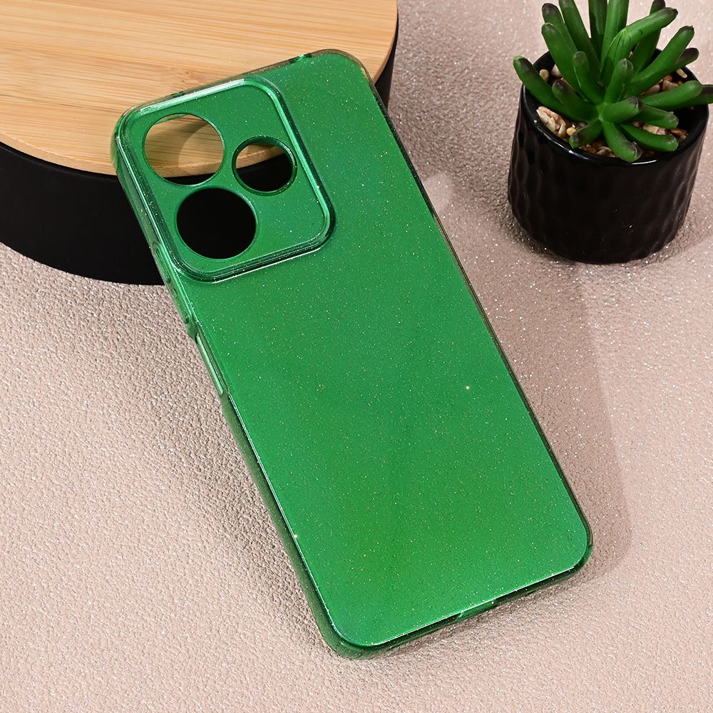 Maska za Xiaomi Redmi 13 — Sparkle Dust, zelena
