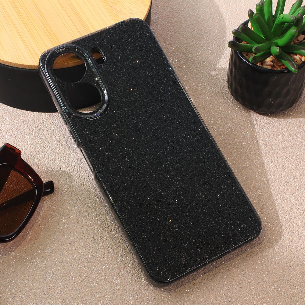 Maska za Xiaomi Redmi 13C — Sparkle Dust, crna