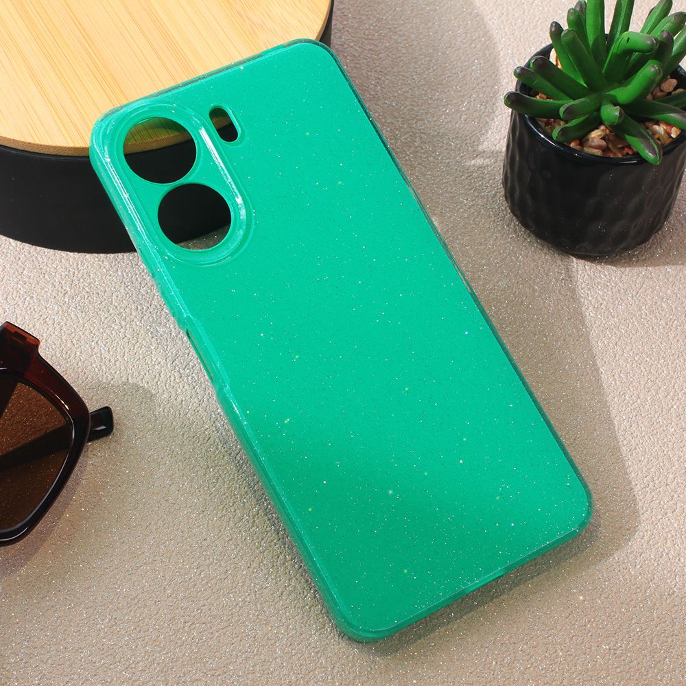 Maska za Xiaomi Redmi 13C — Sparkle Dust, zelena