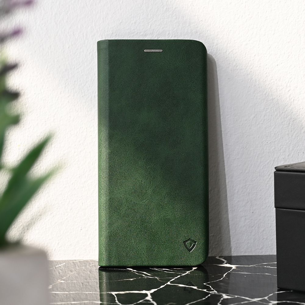 Maska za Xiaomi Redmi 14C — Teracell Elegant Flip, tamno zelena