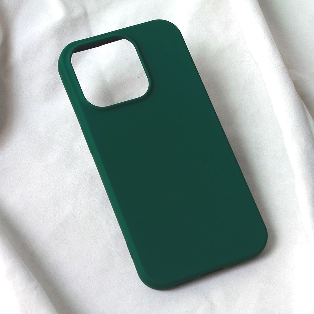 Maska za Apple iPhone 15 Pro — Teracell Soft Velvet, tamno zelena