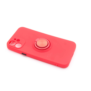 Maska za Apple iPhone 12 mini — TPU Matte Ring, crvena