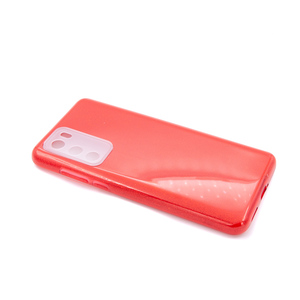 Maska za Motorola Moto One Vision — TPU Sparkly Shine P40, red