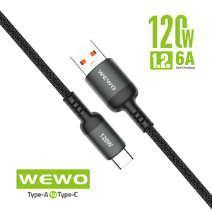 Kabl za Apple iPhone 12 — USB Data Cable Wewo CA-12 textile Fast 120W/6A Type