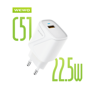 Punjač — Wewo C51 Fast USB QC 22.5W/3A, beli