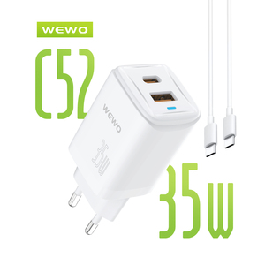 Punjač — Wewo C52 Super Fast PD+USB QC 35W/3A Type-C na, beli