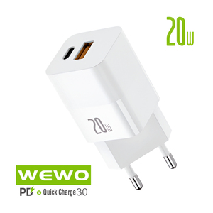 Punjač — Wewo i12 PD+USB Type-C QC 20W/3A, beli