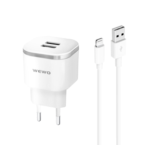 Punjač za Apple iPhone 5 — Wewo 2XUSB 2.4A 5/6 USB data cable