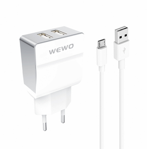 Punjač — Wewo W-004 2XUSB 2.4A micro USB cable