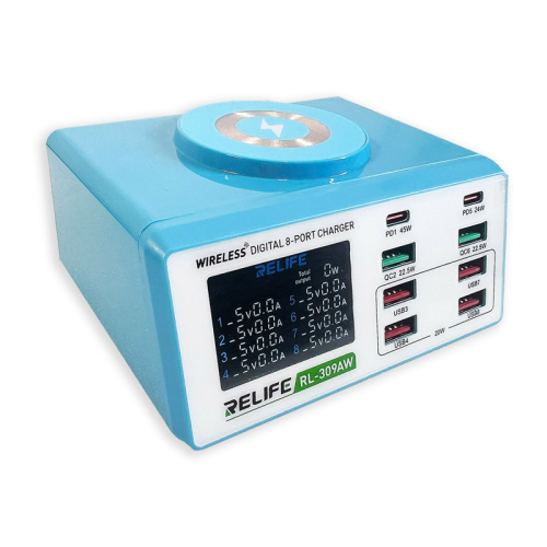 Punjač — Wireless digitalni 8-portni Relife RL-309AW