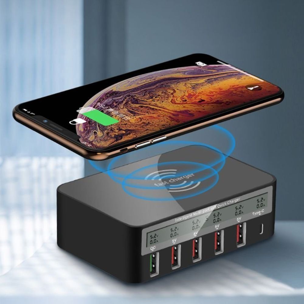 Punjač — Wireless 5xUSB Type C EL01, crni