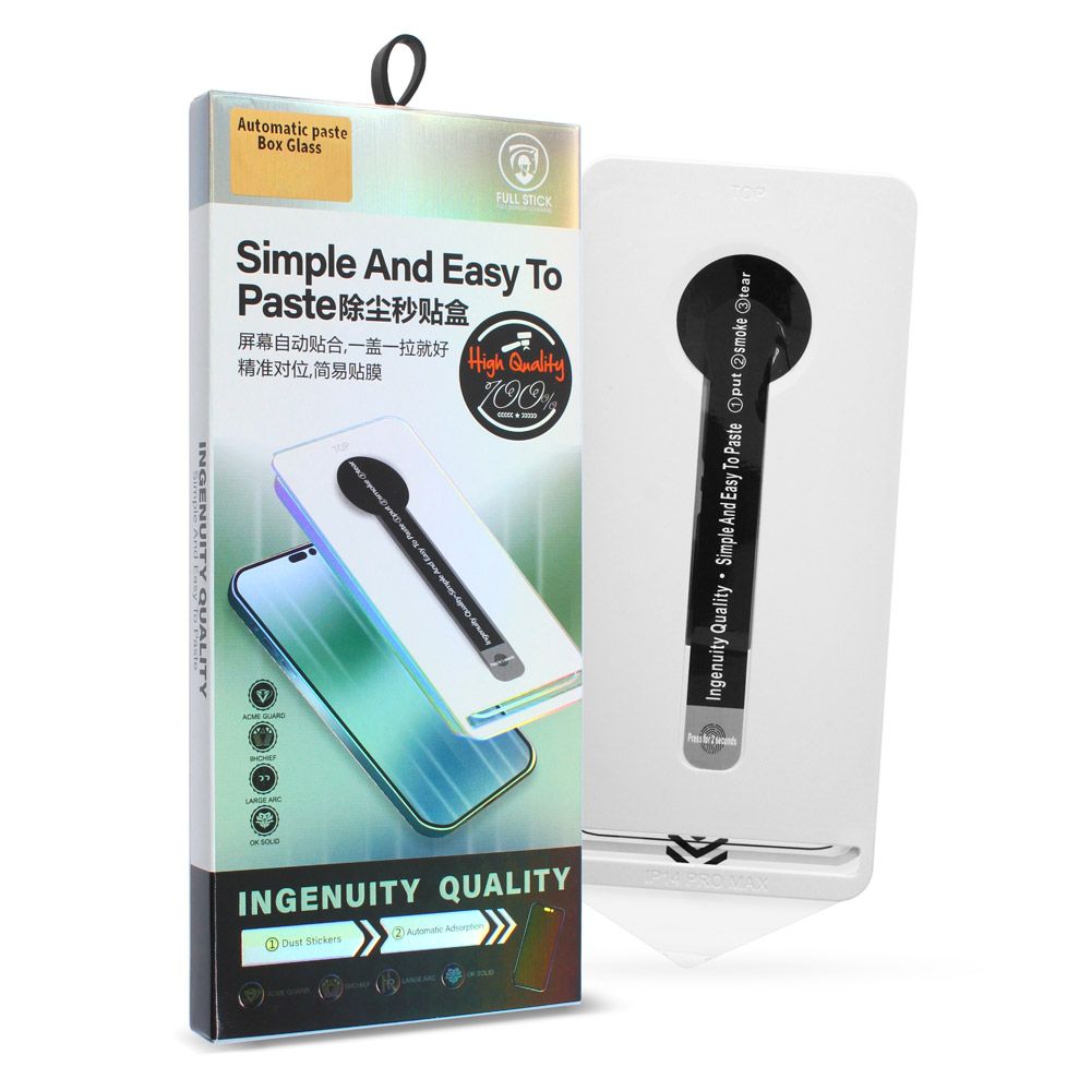 Zaštitno staklo za Apple iPhone 12 Pro Max — Tempered glass 2.5D Automatic paste box, crni