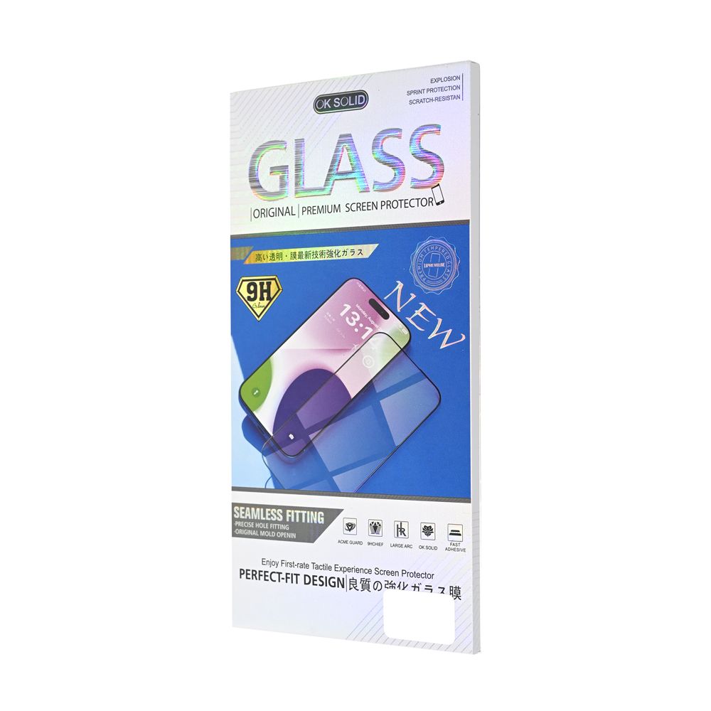Zaštitno staklo za Apple iPhone 17 Pro — Tempered glass 21D, crni