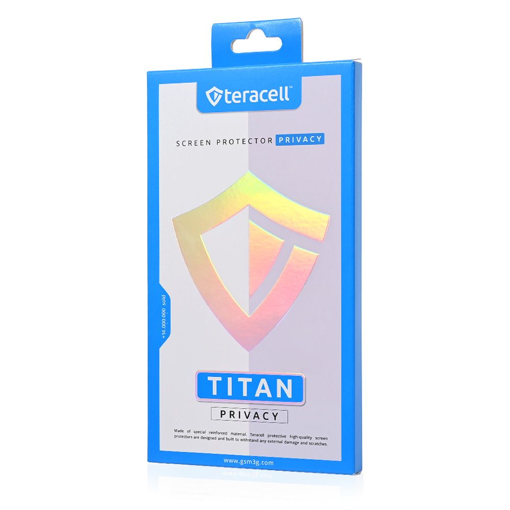 Zaštitno staklo za Apple iPhone 13 Pro — Tempered Glass Privacy Teracell Titan 2.5D, crni